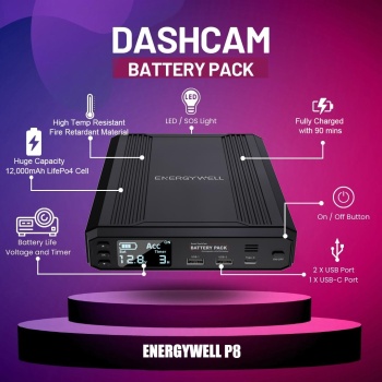 Baterie externă pentru camera auto | model P8 | 12.8V – 12000mAh (165.6W) - Img 9