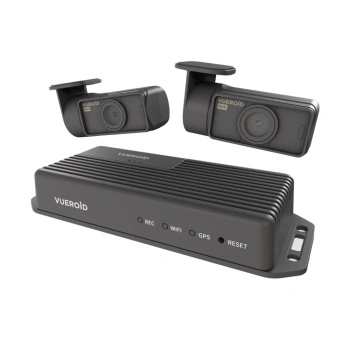 Camera auto de bord, Vueroid, model D40-Q2-2CH, QHD față-spate, HDR, wifi, Ultra Night Vision, 64Gb card microSD inclus