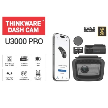 Cameră de bord duală Thinkware U3000-PRO 2ch, senzori Sony Starvis 2, rezolutie 4K frontală și 2K spate, 64GB - Img 11
