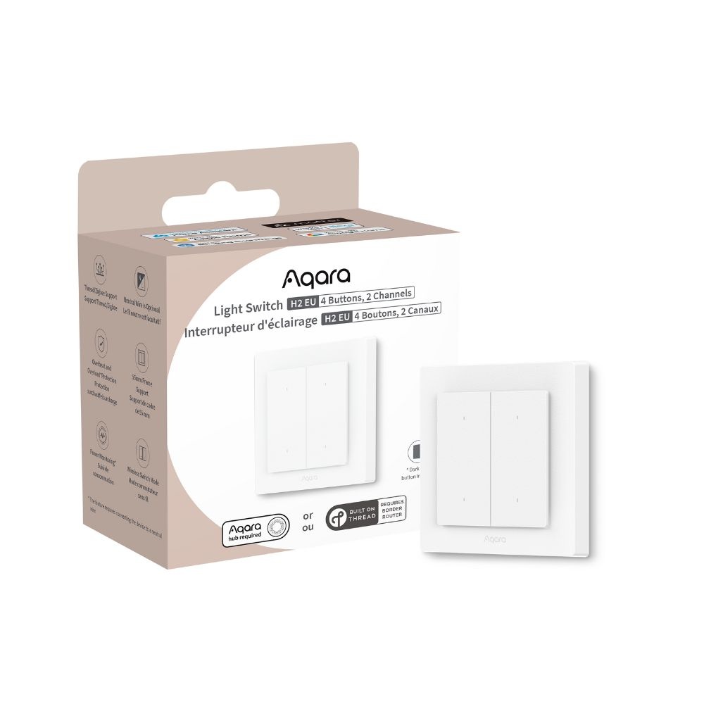 Aqara Light Switch H2 EU 2 canale / 4 butoane smart Zigbee + Thread
