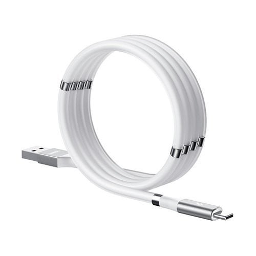 Cablu USB tip C magnetic autoorganizat Remax - 2,1 A 1 m alb
