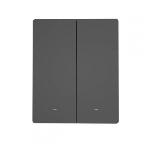 Comutator de perete Wi-Fi inteligent cu 2 canale Sonoff negru (M5-2C-80)