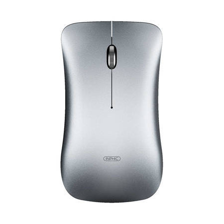 Mouse fără fir silențios Inphic PM9BS Bluetooth + 2.4G (argintiu)