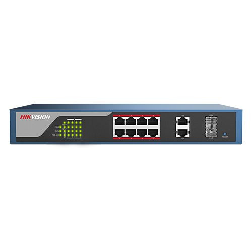 Switch Web-managed 8 porturi PoE, 2 porturi SFP uplink, - HIKVISION