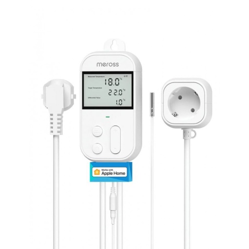 Termostat pentru priză Wi-Fi inteligent Meross, MTS960HK (versiunea UE)