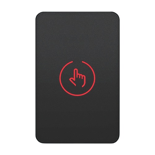 Buton de iesire Touch, plastic negru, montaj aparent, 12-24 Vcc, NO-NC-COM, LED, 86 x 55 mm CSB-86-P2