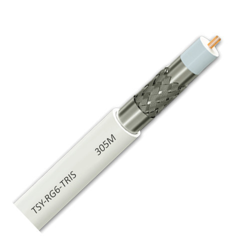Cablu coaxial RG 6 TRISHIELD, 305m, alb TSY-RG6-TRIS
