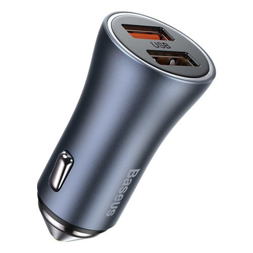 Încărcător auto Baseus Golden Contactor Pro 2x USB 40 W, SCP FCP AFC gri