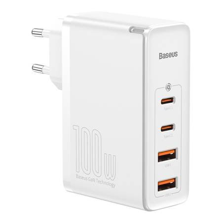 Încărcător de călătorie rapid Baseus GaN2 Pro 2x USB + 2x USB-C, 100W, UE (alb)