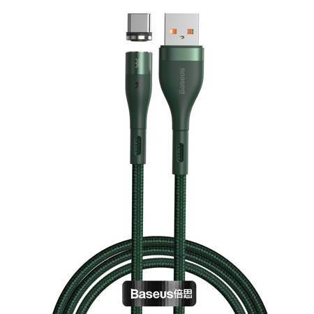 Cablu magnetic Baseus USB - USB-C Zinc 5A 1m (verde)