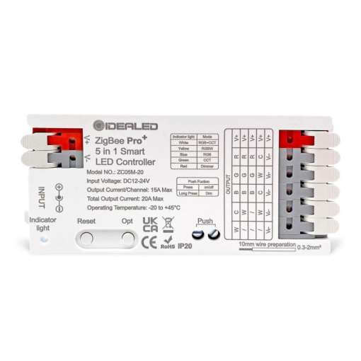 Gledopto GL-C-201P, Zigbee Pro 5-in-1 LED controller (Zigbee+RF) 12V-54V DC