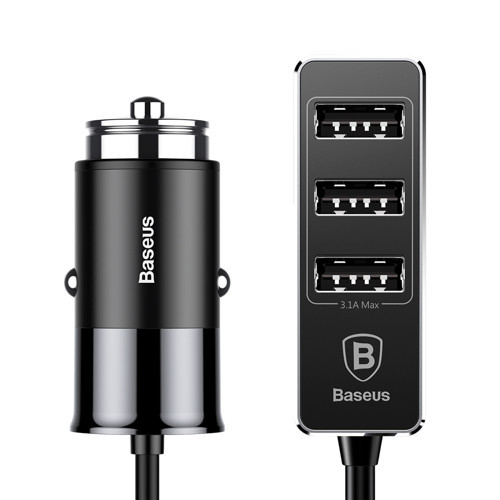 Încărcător auto Baseus Enjoy Together cu extensie 4x USB 5.5A negru