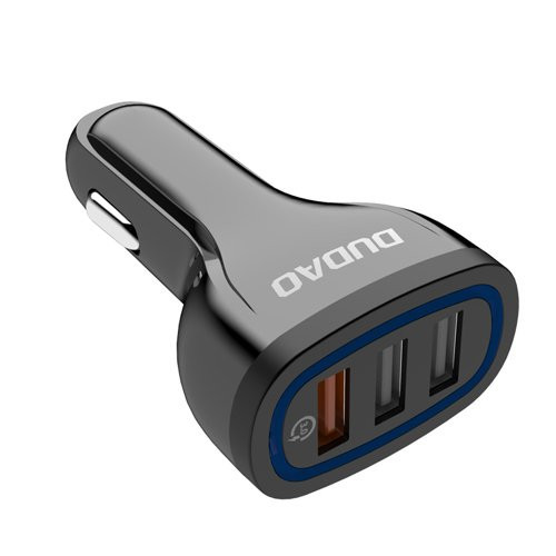 Încărcător auto universal Dudao 3x USB Quick Charge 3.0 QC3.0 2.4A 18W negru