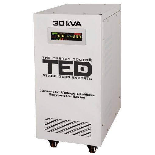 Stabilizator tensiune monofazat cu ServoMotor 24KW si sinusoidala pura + ecran LCD cu valorile tensiunii, TED Electric TED001962