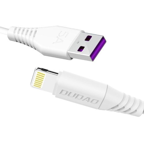Cablu de date si încărcare Dudao USB / Lightning fasst 5A 2m alb