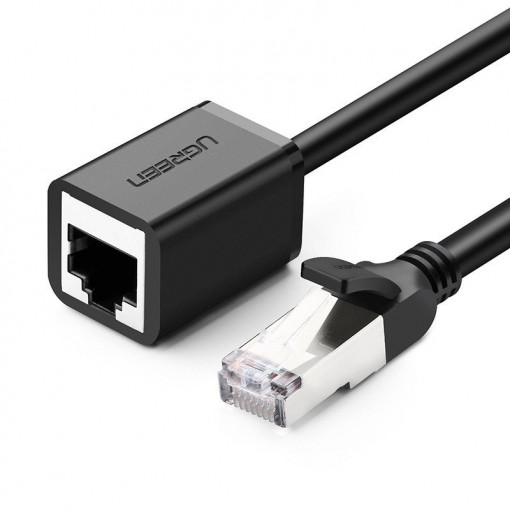 Cablu de rețea UGREEN Extensie Ethernet RJ45 Cat. 6 FTP cu dop metalic 5m negru