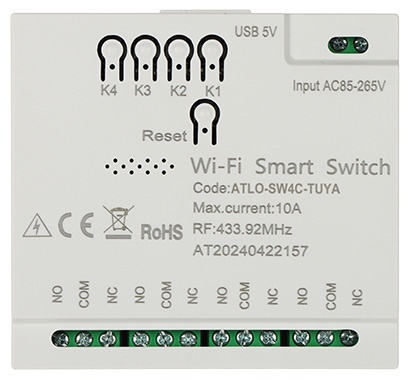 Comutator inteligent cu 4 canale Wi-Fi Tuya