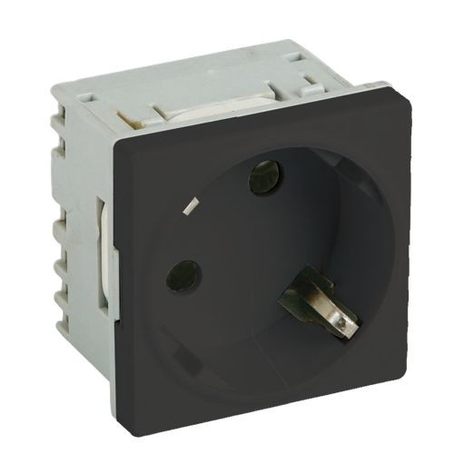 Priza modulara schuko cu impamantare, negru - DLX DLX-245-43