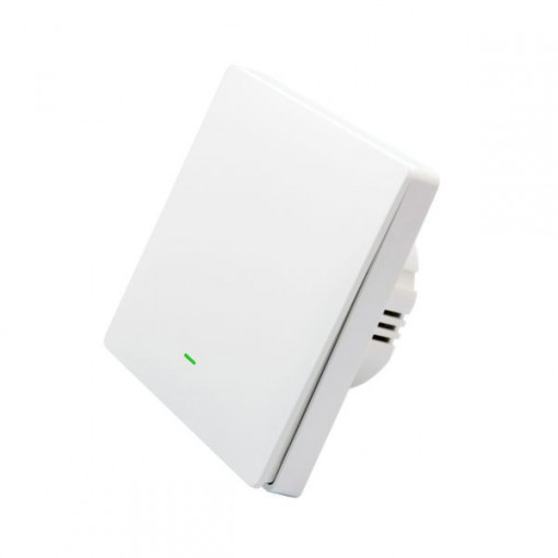 SmartWise B1LW WiFi, întrerupător de perete RF cu 1 canale, buton fizic (fără nul) (alb)