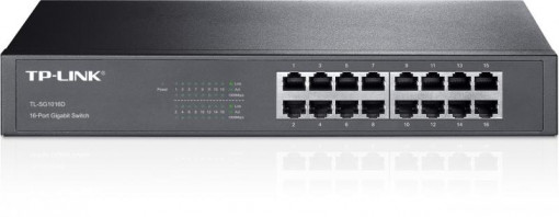 Switch 16 porturi RJ45 Gigabit, Unmanaged, 1U - TP-Link TL-SG1016D