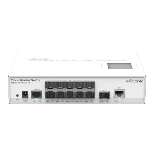 Cloud Router Switch 1 x Gigabit, 10 x SFP, 1 x SFP+ - Mikrotik CRS212-1G-10S-1S+IN