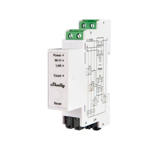Contor de energie profesional Wi-Fi + Ethernet trifazat Shelly PRO 3EM RC 2000A