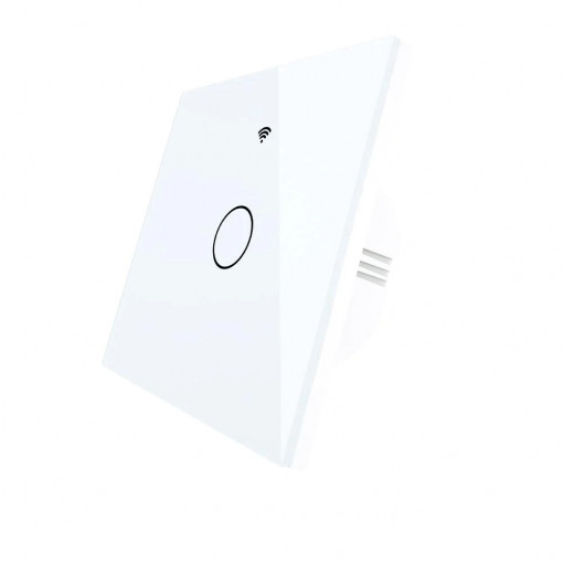 Intrerupator de lumina 1 canal TUYA WiFi+RF Tip UE fara nul alb