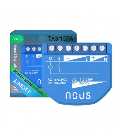 Releu/Comutator NOUS B2T WIFI Tasmota (1 canal, cu PM, ESP32)