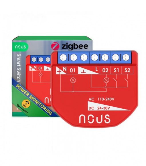 Releu/Comutator NOUS B3Z ZIGBEE (2 canale, cu PM)