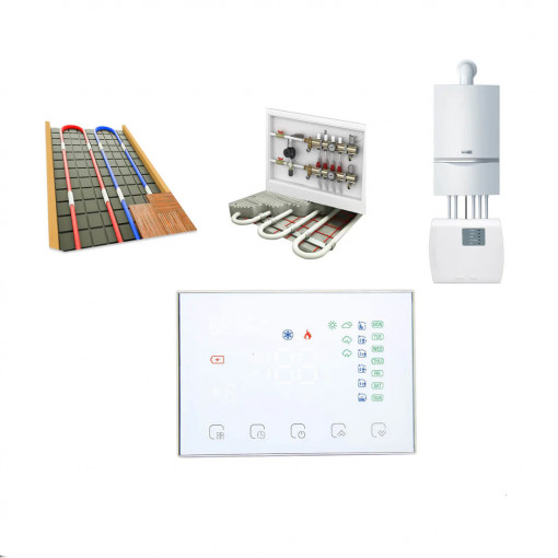 Termostat inteligent TUYA WiFi cu baza RF pentru centrala sau incalzire in pardoseala