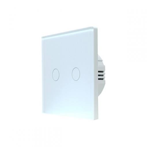 Intrerupător de lumină cu 2 canale WiFi+RF SmartWise T4 EU 4C UNI (R3), alb, fara nul