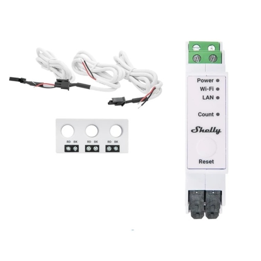 Shelly Pro 3EM-3CT63 - Măsurarea puterii în 3 faze (LAN, WiFi, Bluetooth)