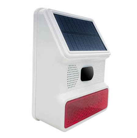Sirenă fără fir cu lumină stroboscopică alimentată cu energie solară