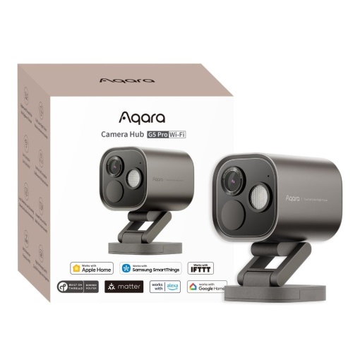 Aqara G5 Pro Camera hub, HomeKit cu gateway Zigbee și Thread, WiFi, gri