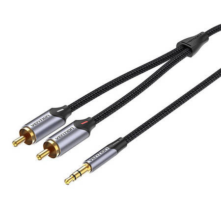 Cablu RCA (Cinch) mufă la 3,5 mm Vention 5 m (gri)