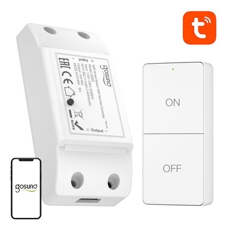 Comutator inteligent WiFi Gosund SW20 10A + telecomandă, Tuya