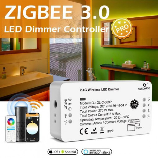 Controler LED Gledopto Zigbee Pro Dimmer (Zigbee+RF)