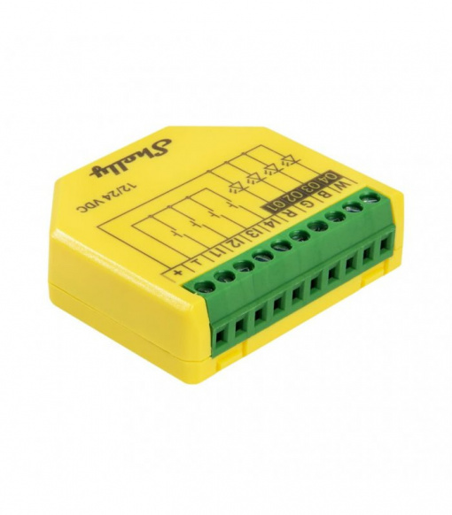 Shelly Plus RGBW PM - controller smart Wi-Fi pentru banda led