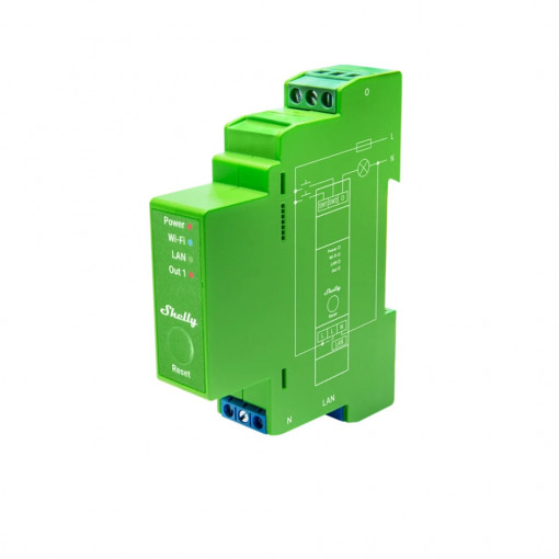 Shelly PRO Dimmer 1PM WiFi + Ethernet 1-gang smart relay switch with DIN-rail