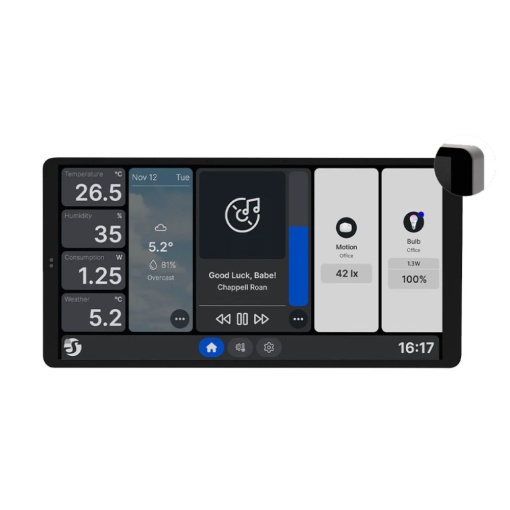 Shelly Wall Display X2 - panou tactil de control cu releu (WiFi, Bluetooth), Alb