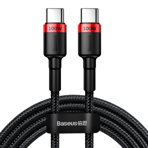 Baseus Cafule PD2.0 100W flash charge USB tip C la USB tip C (20V 5A) 2m rosu + negru