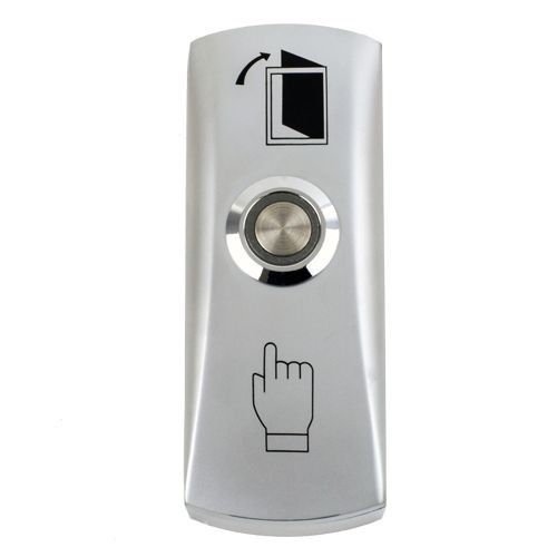 Buton iesire aplicabil din metal, cu LED