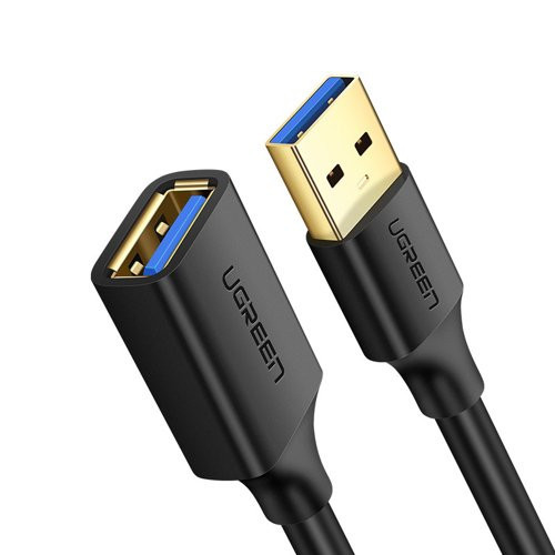 Cablu prelungitor Ugreen USB 3.0 (feminin) - USB 3.0 (masculin) 1m negru