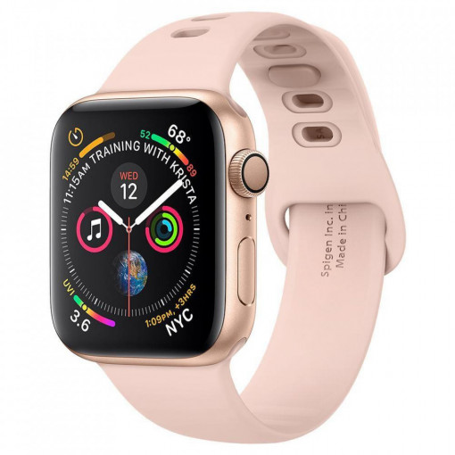 Curea Spigen Air Fit Band Apple Watch 1/2/3/4/5 (42 / 44MM) Roz/Auriu