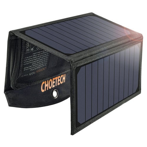 Încărcător solar pliabil Choetech 19W 2x USB 2,4A negru