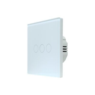 Intrerupător de lumină cu 3 canale WiFi+RF SmartWise T4 EU 4C UNI (R3), alb, fara nul