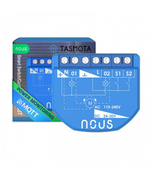 Releu/Comutator WIFI NOUS B3T Tasmota (2 canale cu PM) modul cortina (1 canal, ESP32)