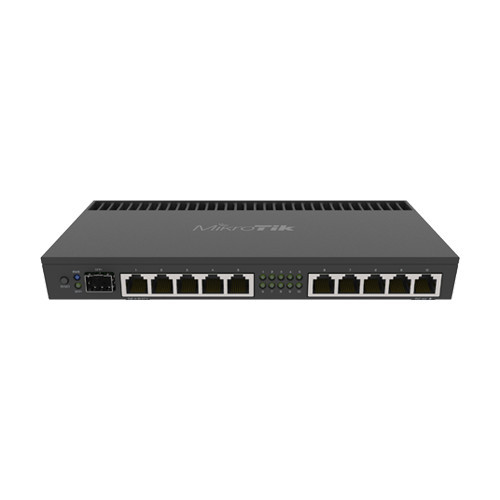 Router 10 x Gigabit, 1 x SFP+ 10Gbps, 1 x PoE, RouterOS L5, 1U - Mikrotik RB4011iGS+RM