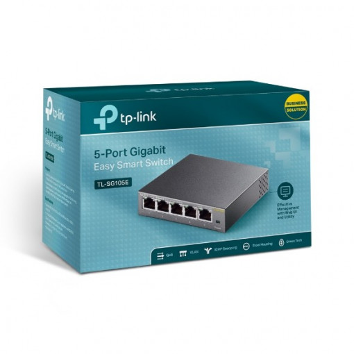 Switch Easy Smart, 5 porturi RJ45 Gigabit, Managed - TP-Link TL-SG105E