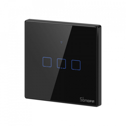 Comutator luminos tactil WiFi + RF 433 Sonoff T3 EU TX (3 canale)